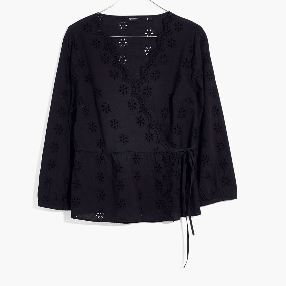 Madewell Scalloped Eyelet Wrap Top